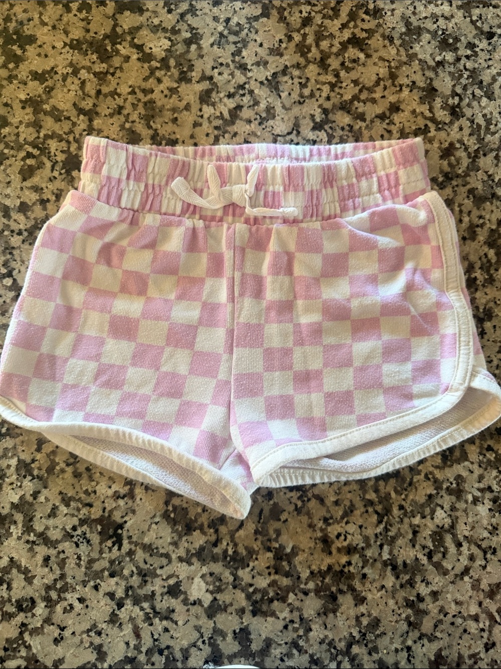 Girls Grayson Mini Pink & White Checkerboard Shorts (3T)